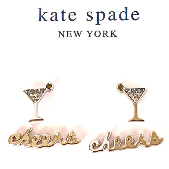kate spade Jewelry New Kate Spade Silver Martini Glass Cheers Set 2